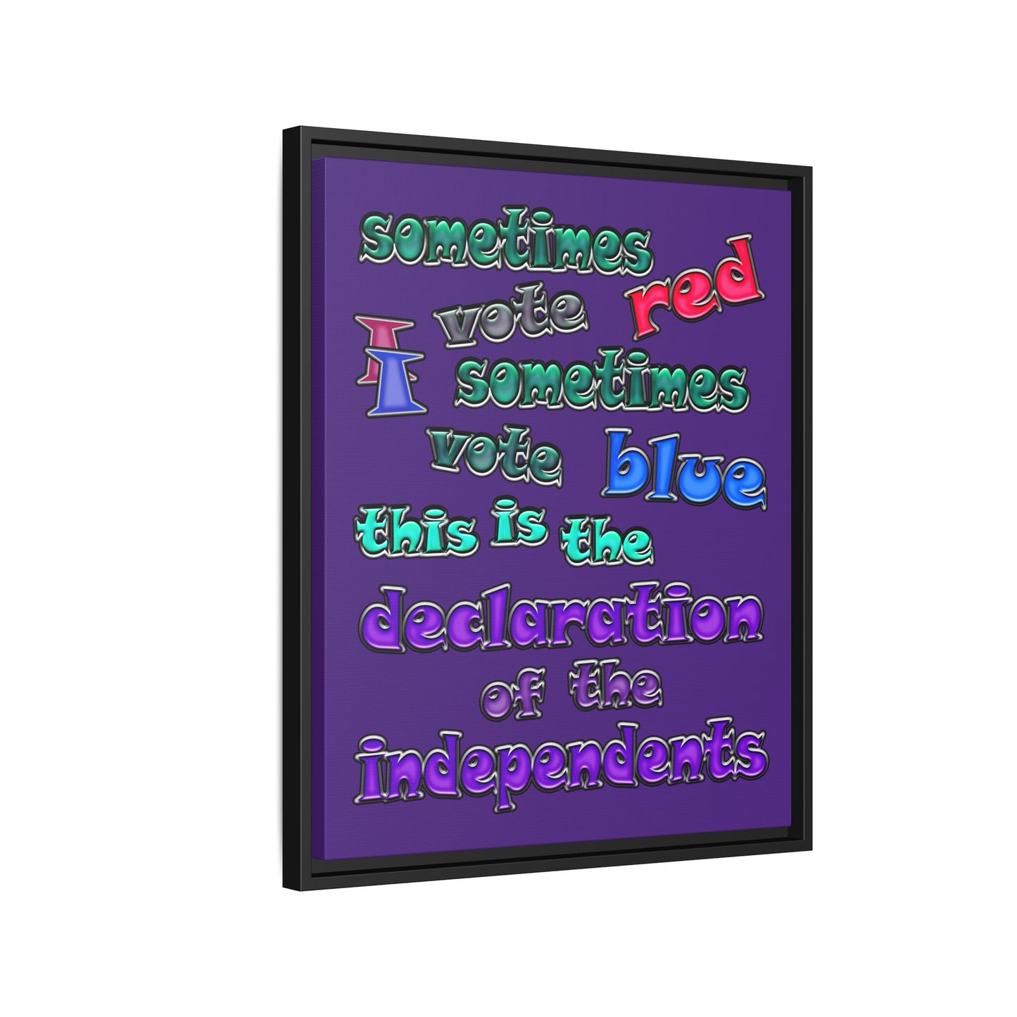 declaration of the independents - framed canvas art (purple)