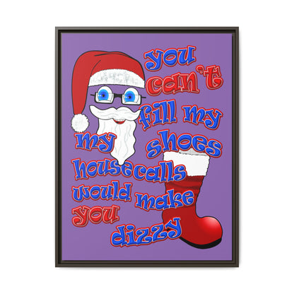 santa's shoes - framed canvas art (light purple)