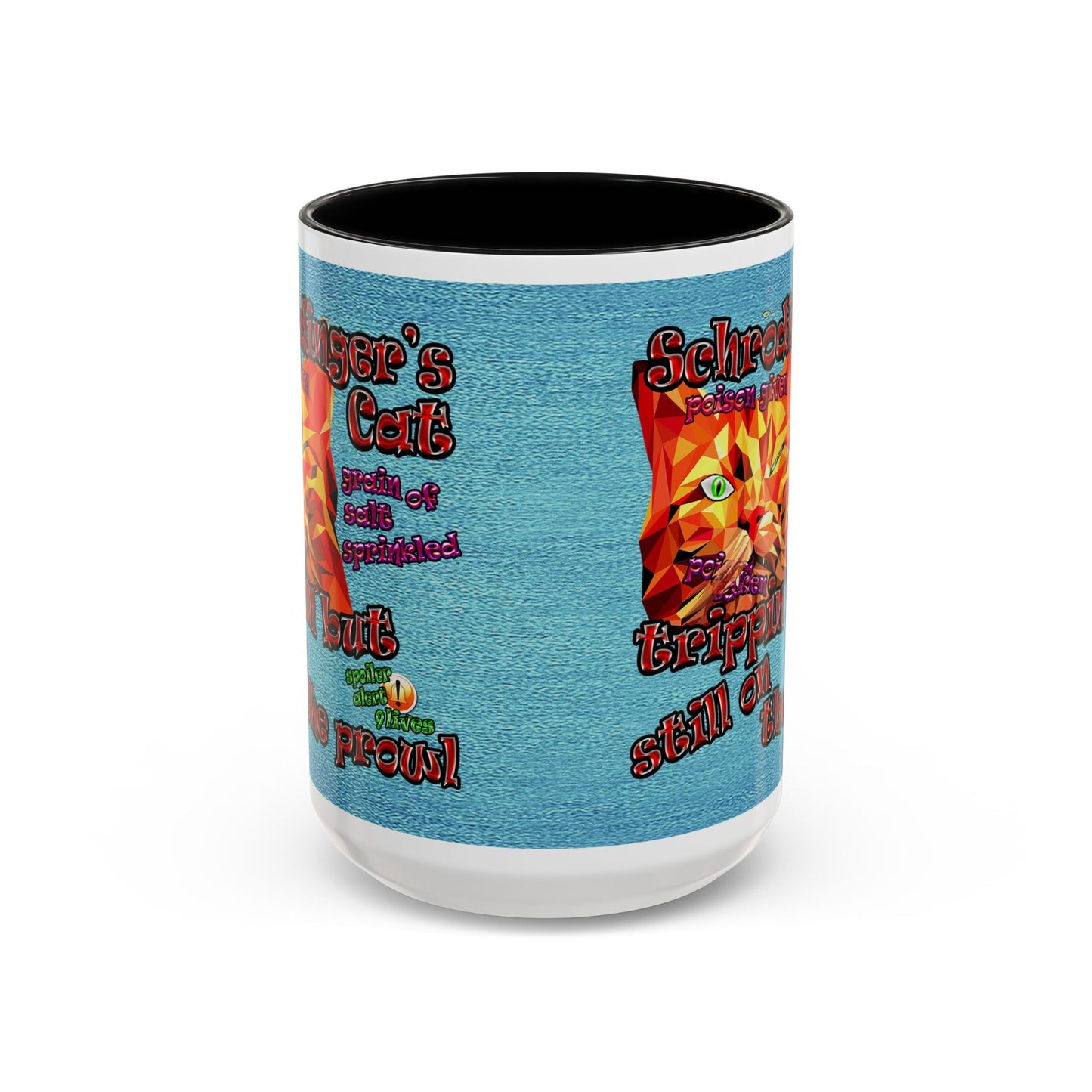 schrodinger's cat - Accent Mug (faded blue)