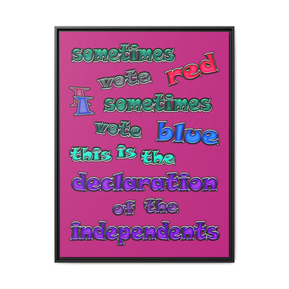 declaration of the independents - framed canvas art (pink)
