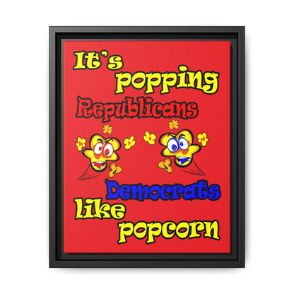 popping like popcorn - framed canvas art (red)