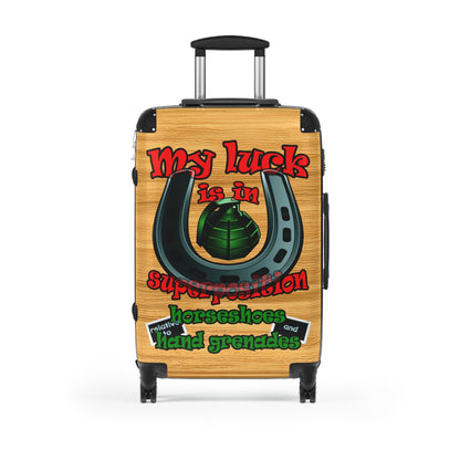 my luck - Suitcase (butterscotch wood finish)