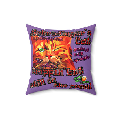 schrodinger's cat - Faux Suede Square Pillow - (light purple)