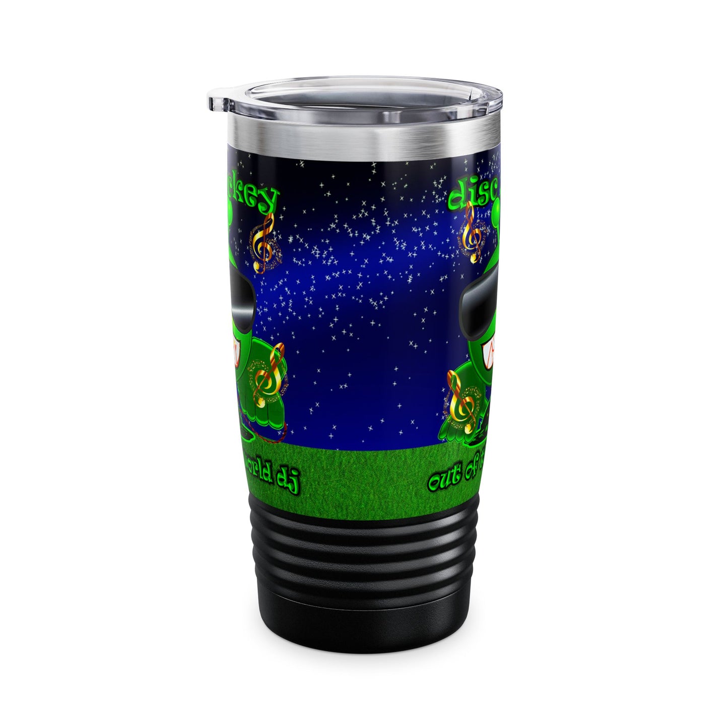 disc jockey - Ringneck Tumbler, 20oz ('snoops' background)
