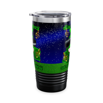disc jockey - Ringneck Tumbler, 20oz ('snoops' background)