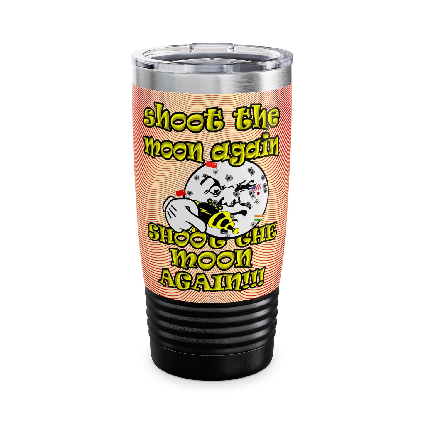 shoot the moon again - Ringneck Tumbler, 20oz (yellow-orange wave)