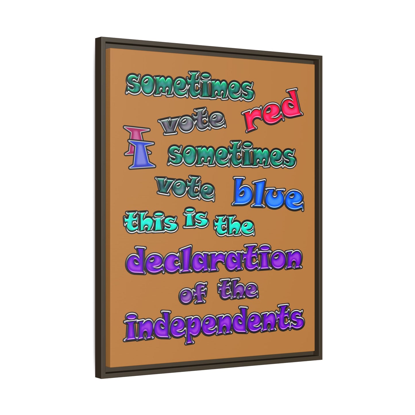 declaration of the independents - framed canvas art (light brown)