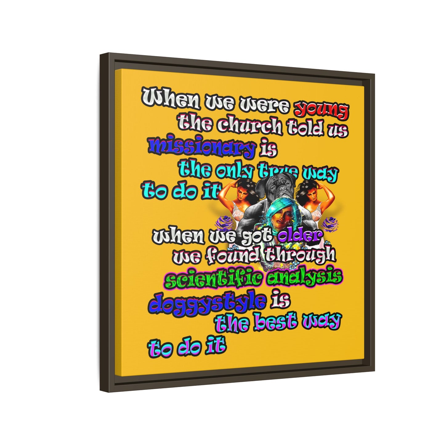 doggystyle - framed canvas art (yellow)