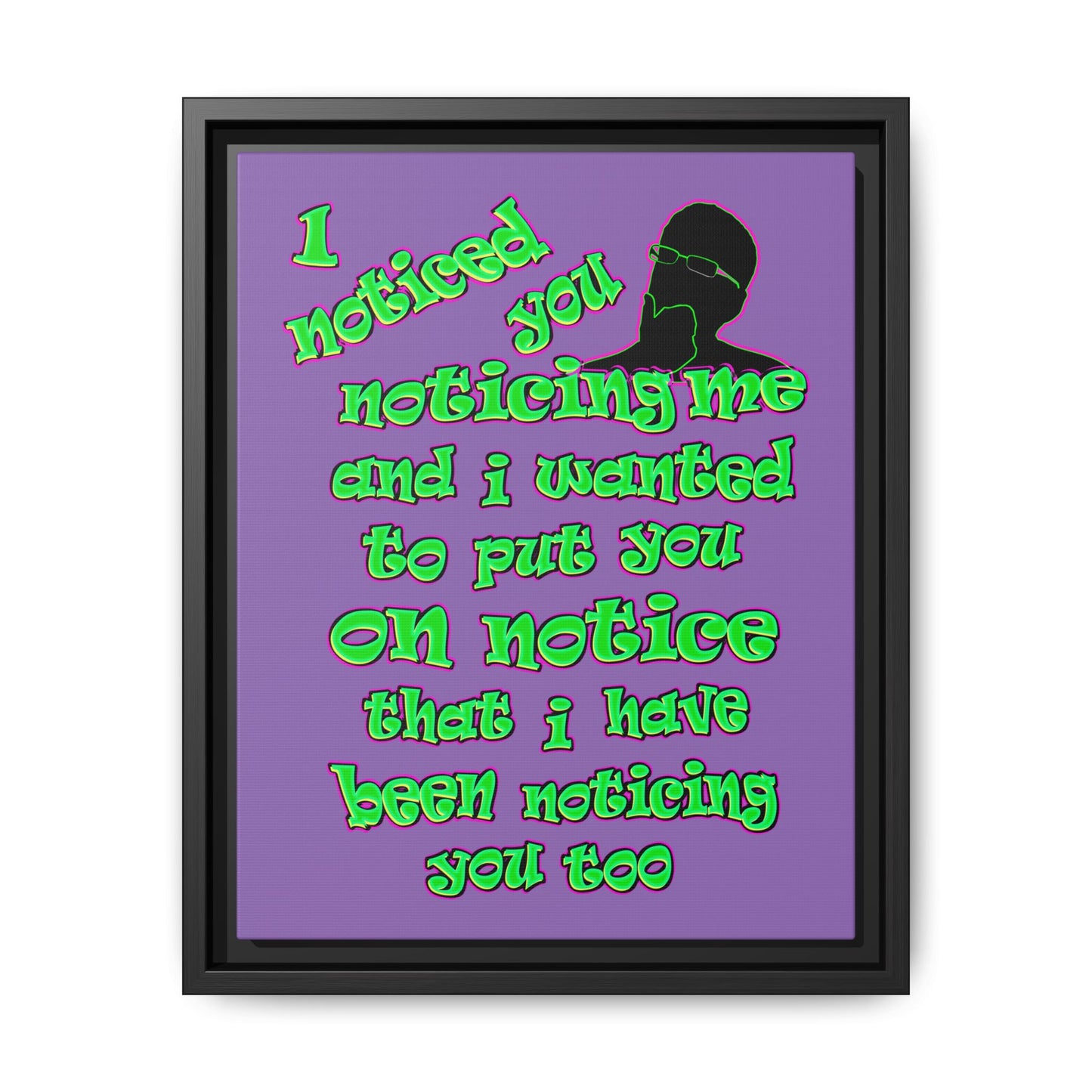 noticed you noticing - framed canvas art (light purple)