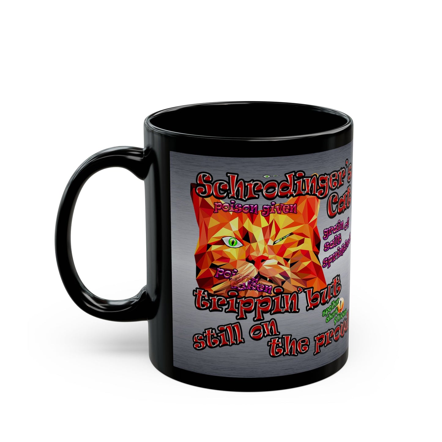 schrodinger's cat - Black Mug (brushed nickel)