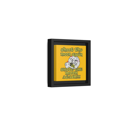 shoot the moon again - framed canvas art (yellow)
