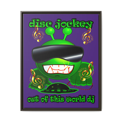 disc jockey - framed canvas art (purple)