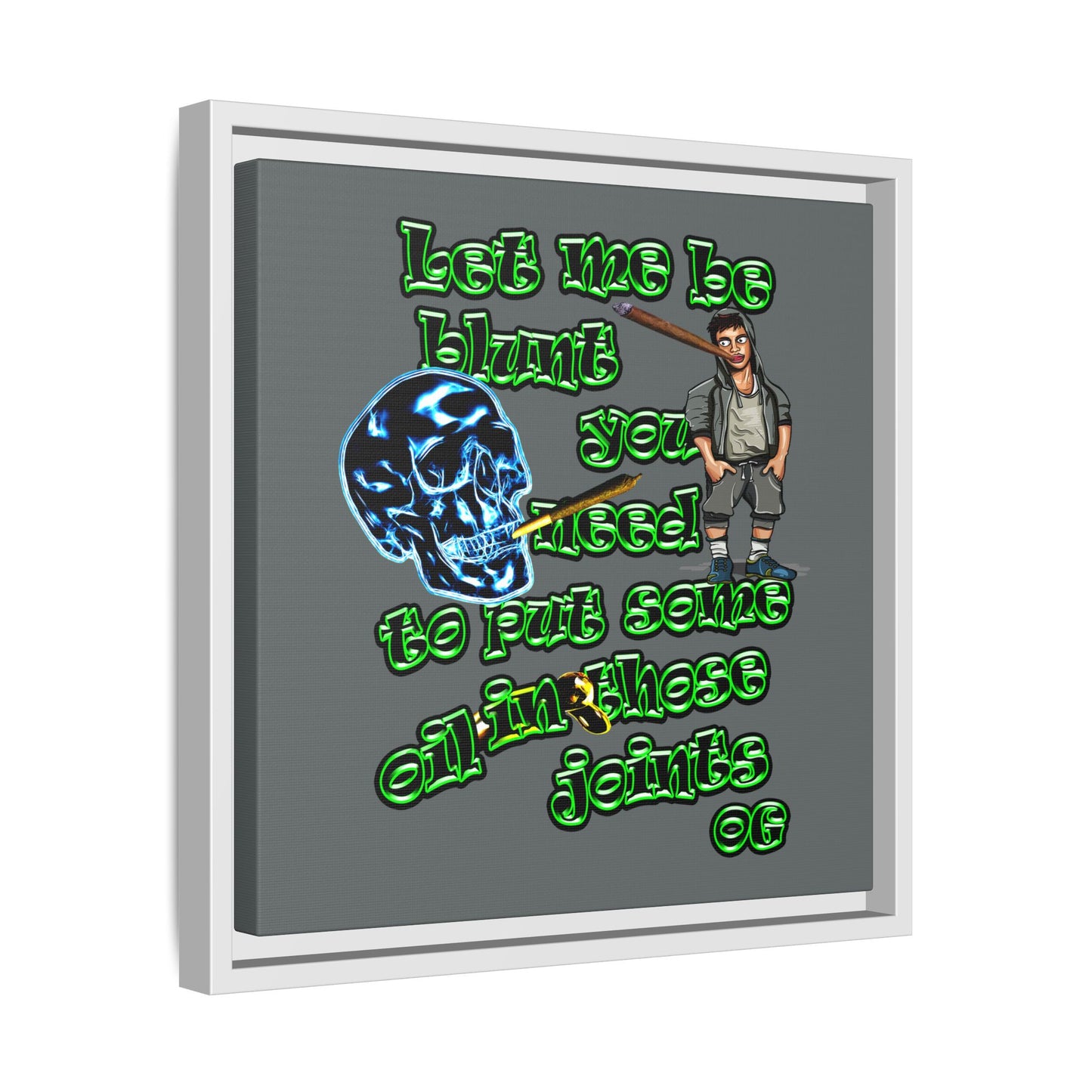 og - framed canvas art (dark grey)