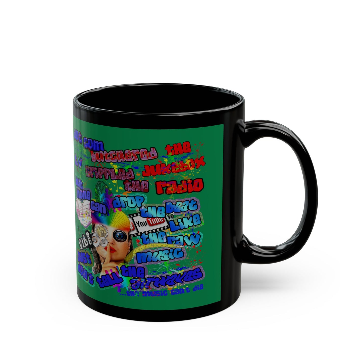 drop the beat - Black Mug (dark green)
