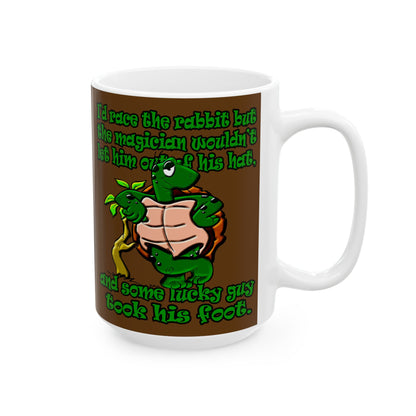 turtle race - White Mug (brown)