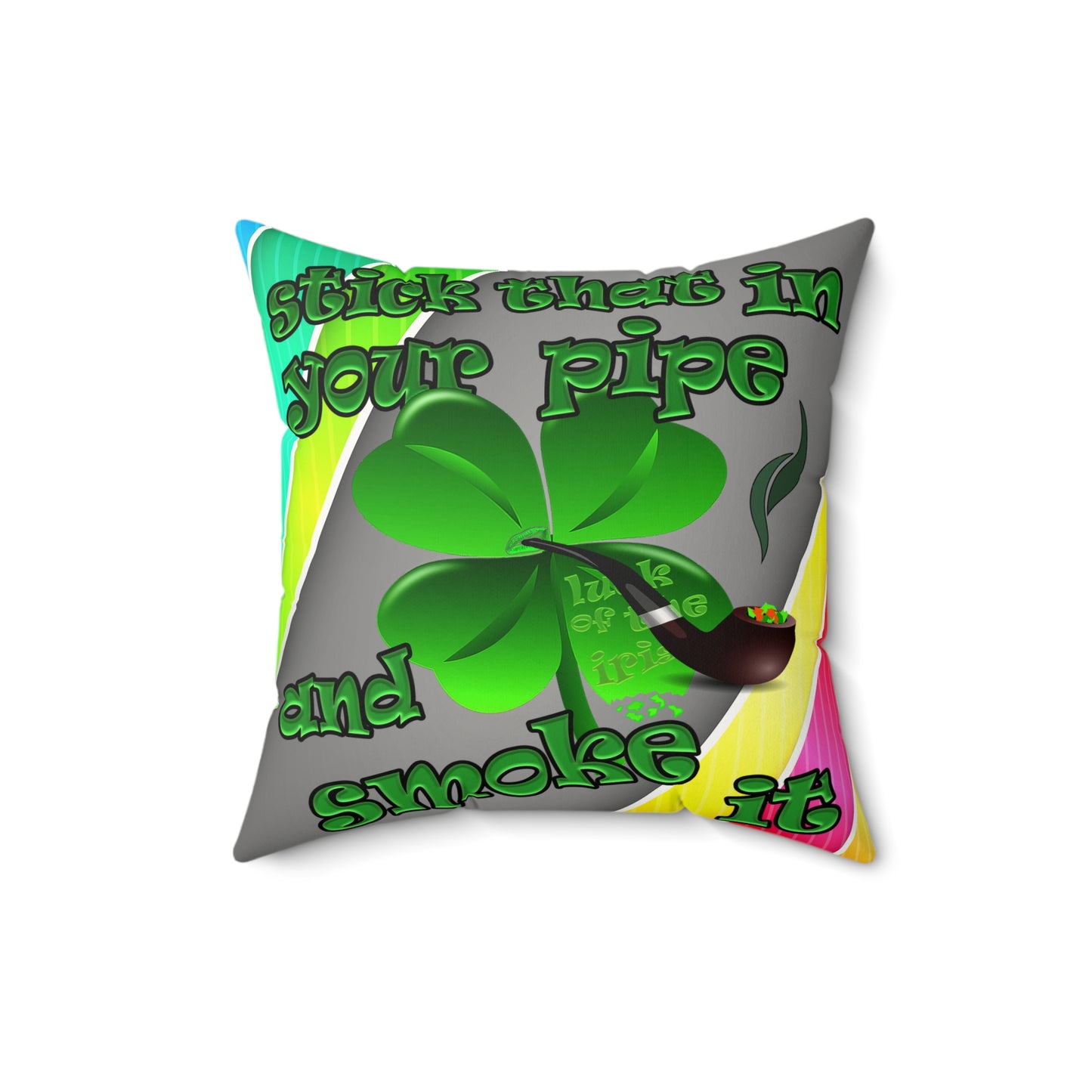celtics logo - Faux Suede Square Pillow - (rainbow split)