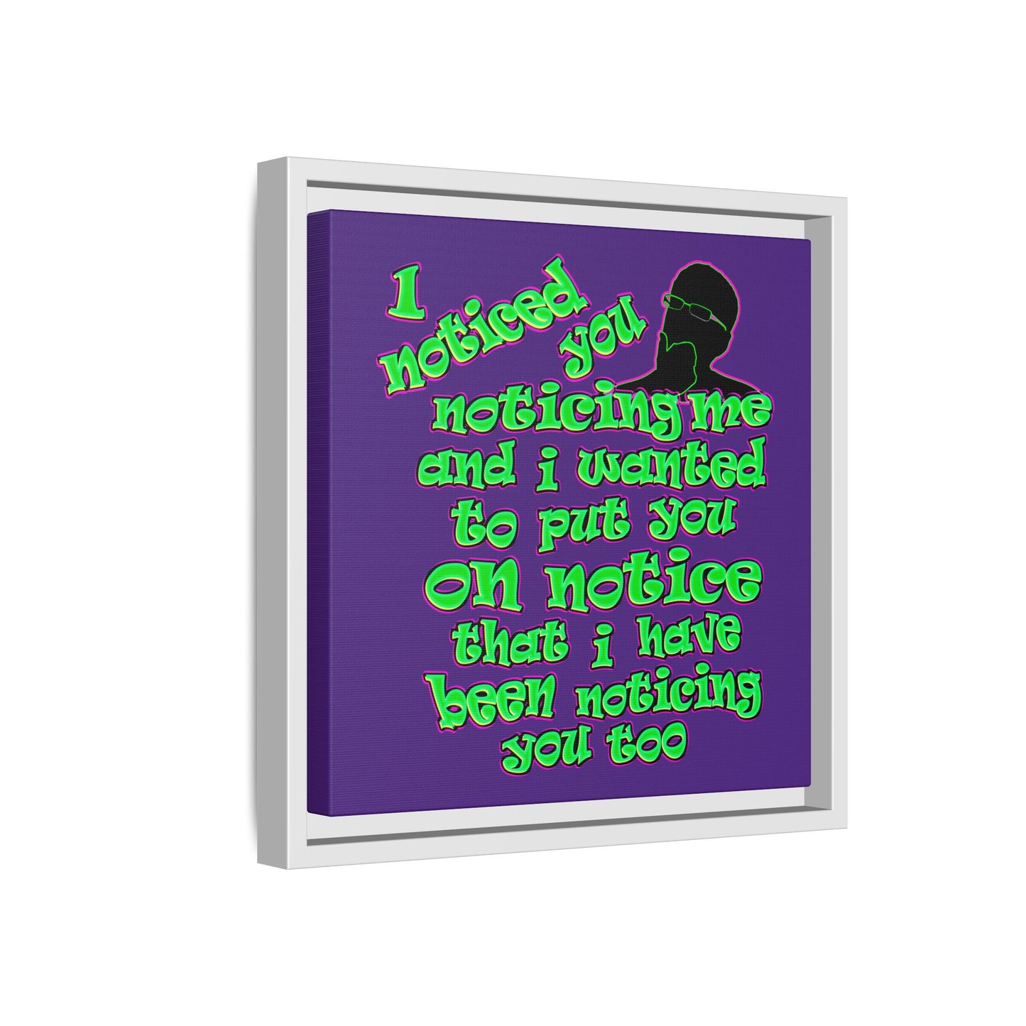 noticed you noticing - framed canvas art (purple)