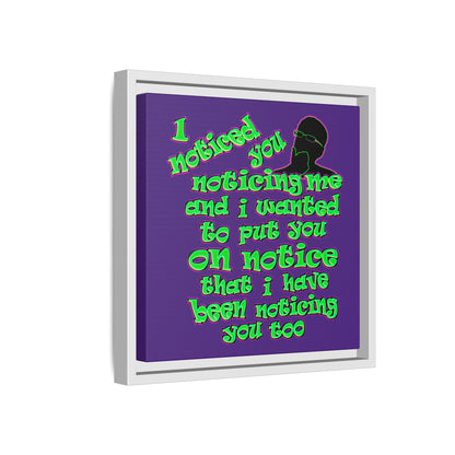 noticed you noticing - framed canvas art (purple)