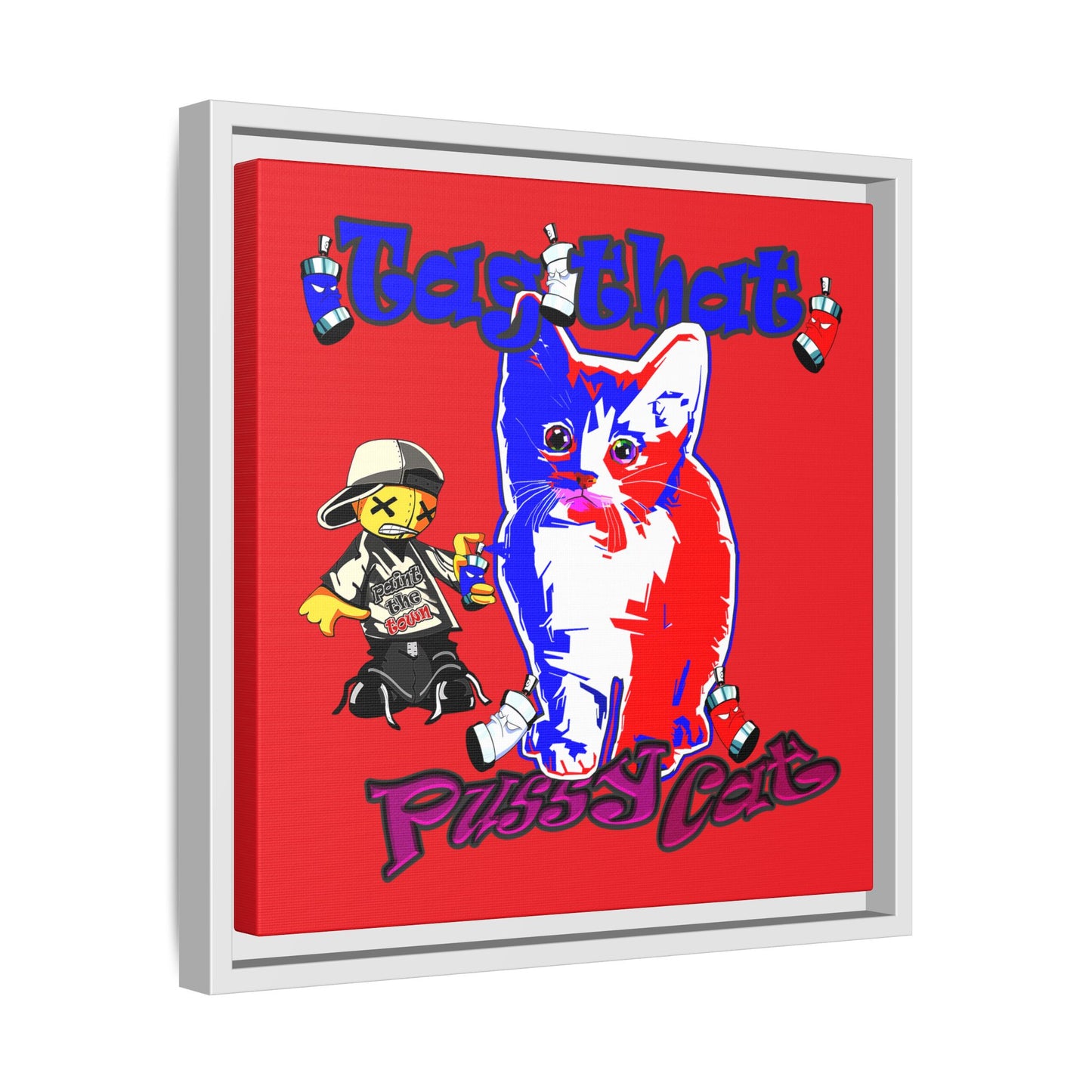 tag that - framed canvas art (red)