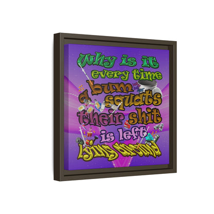 the bum's shit - framed canvas art (purple-pink wave)