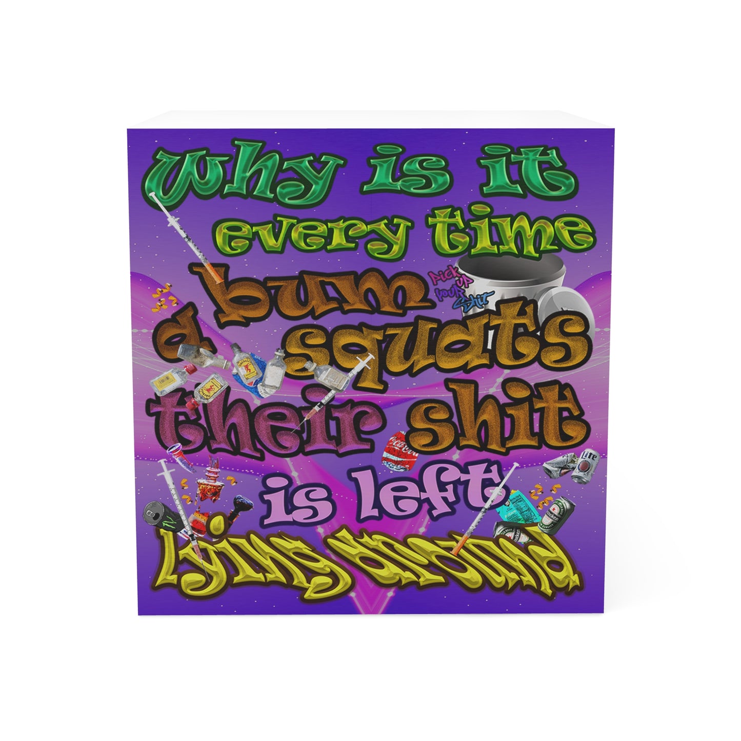the bum's shit - note cube (purple-pink wave)