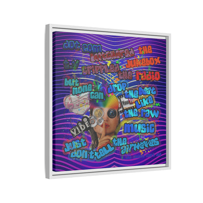 drop the beat - framed canvas art (purple wave)