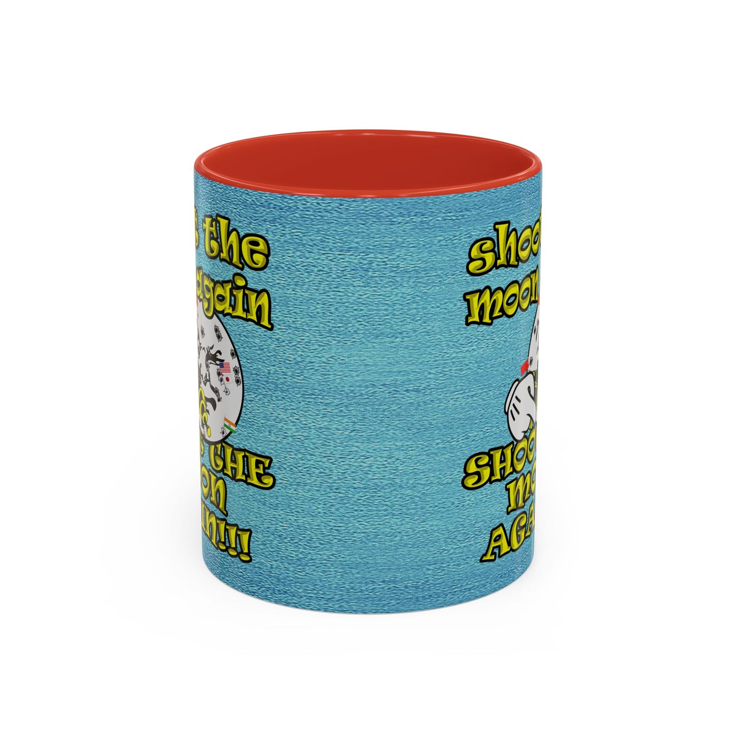 shoot the moon again - Accent Mug (faded blue)
