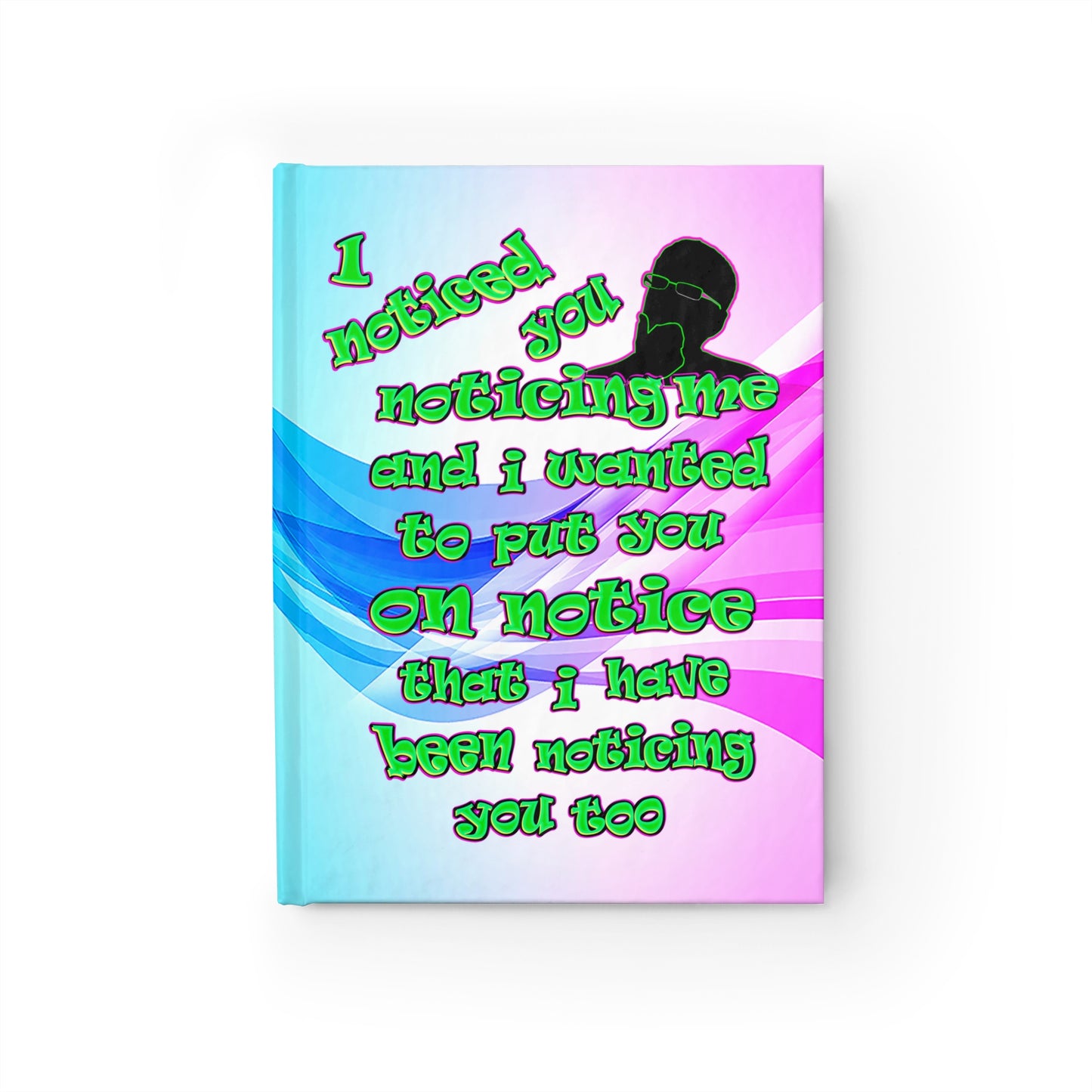 noticed you noticing - journal-lined (light blue-pink wave)