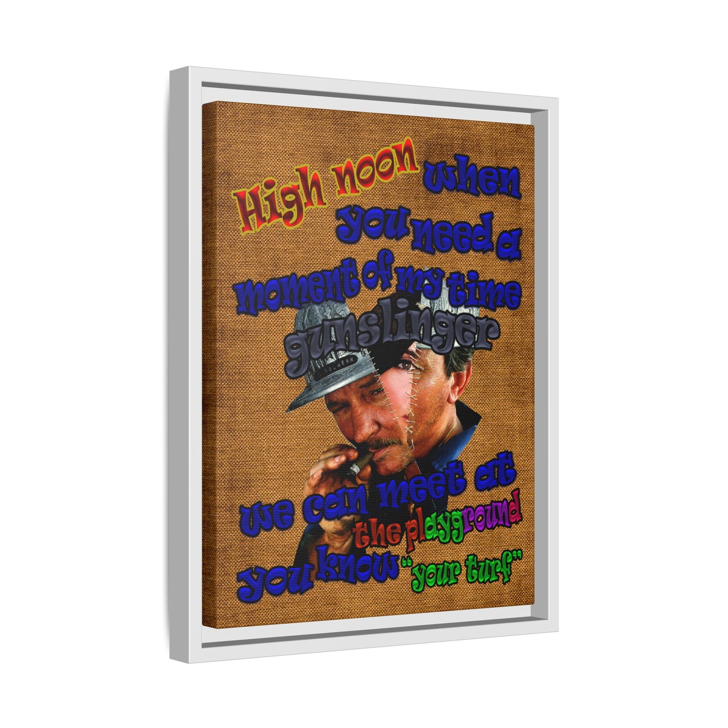 high noon - framed canvas art (brown papyrus)
