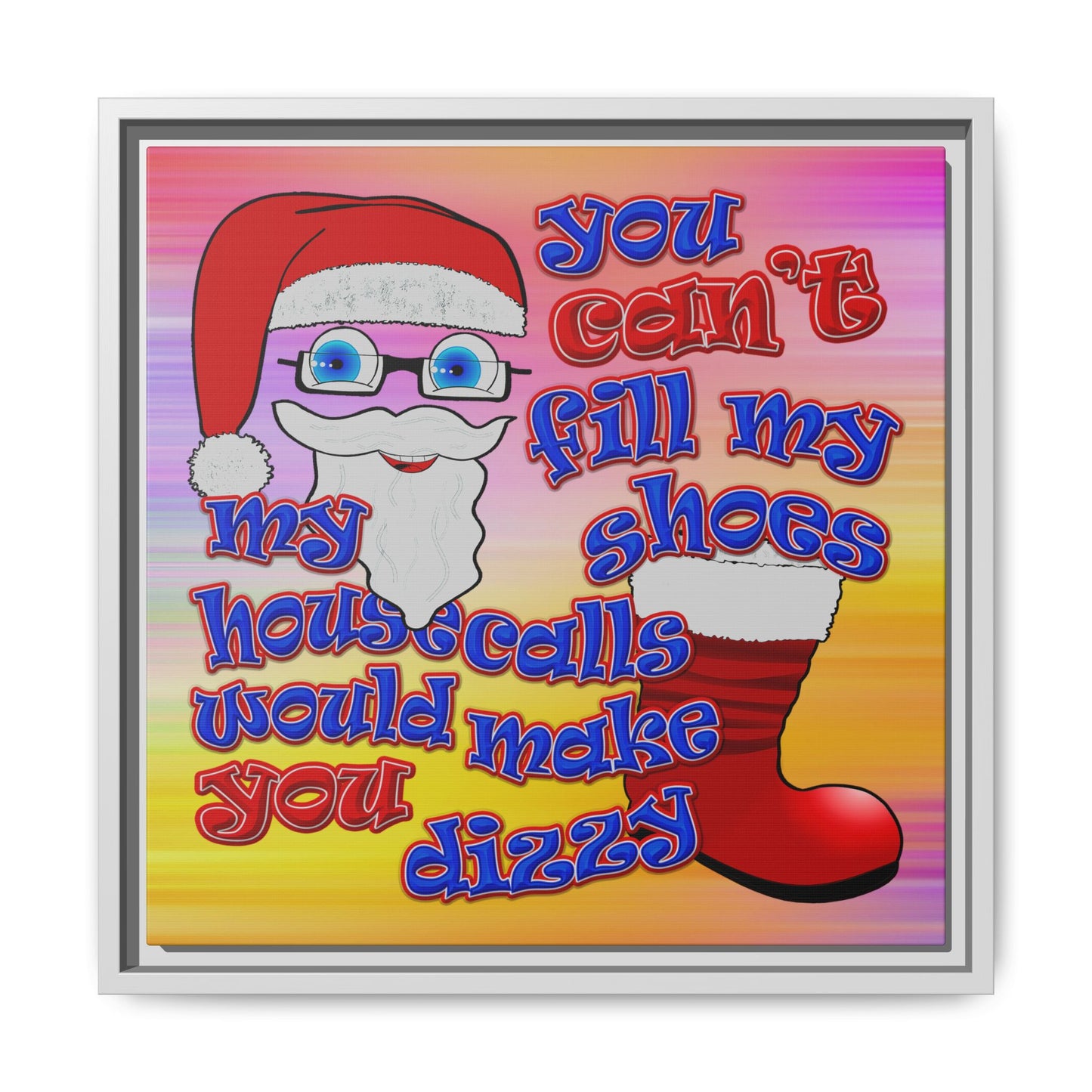 santa's shoes - framed canvas art (color blur)