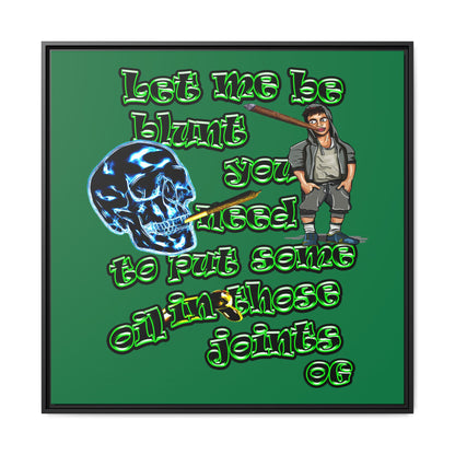 og - framed canvas art (dark green)