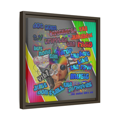 drop the beat - framed canvas art (rainbow split)