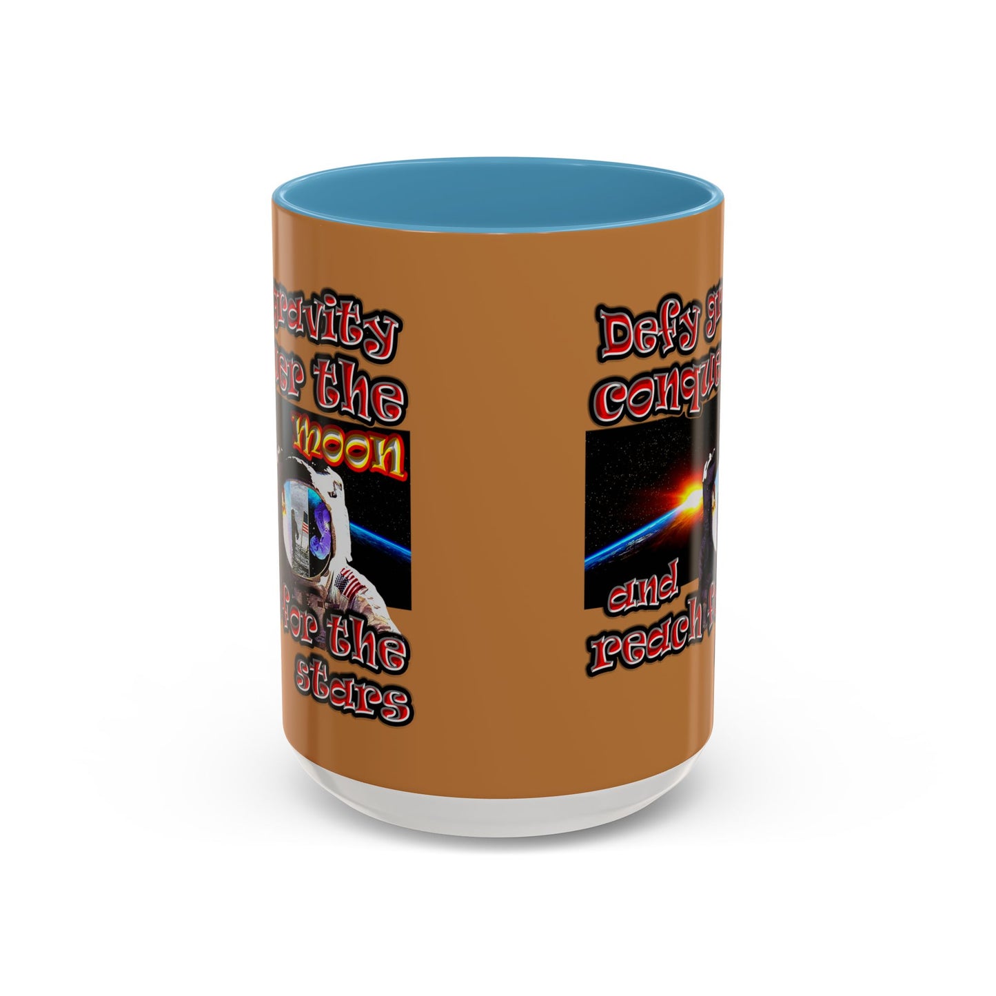 defy conquer reach - Accent Mug (light brown)