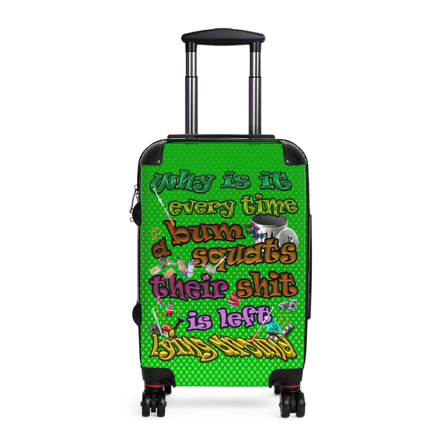 the bum's shit - Suitcase (logo green)