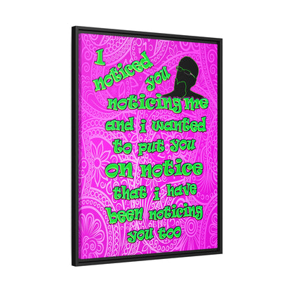 noticed you noticing - framed canvas art (pink swirl)