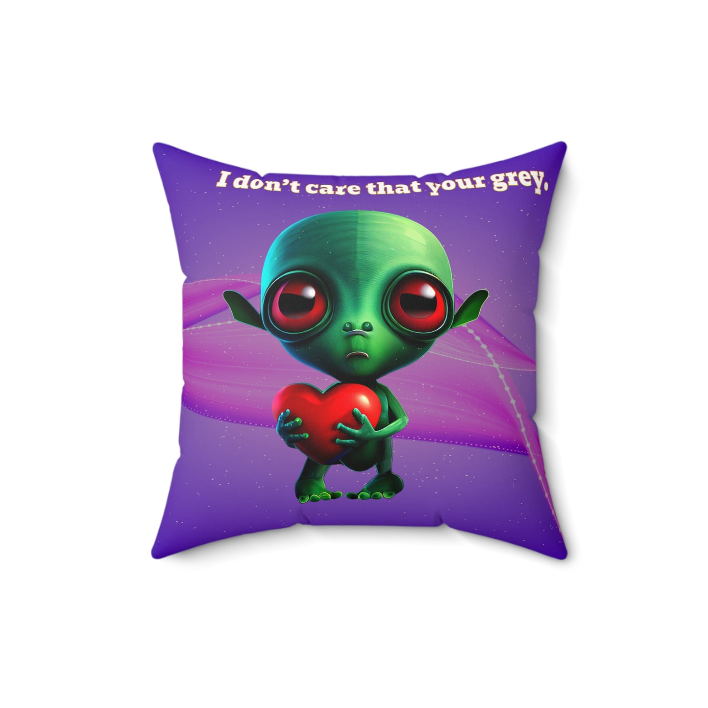 I don't care that your grey - Spun Polyester Square Pillow - (purple-pink wave)