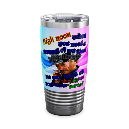 high noon - Ringneck Tumbler, 20oz (light blue-pink wave)
