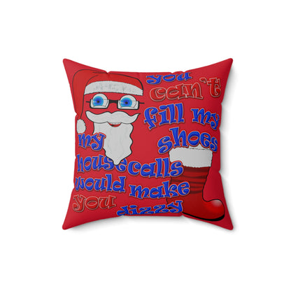 santa's shoes - Spun Polyester Square Pillow - (dark red)
