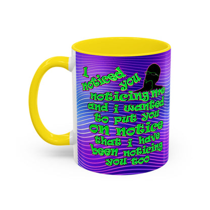noticed you noticing - Accent Mug (purple wave)