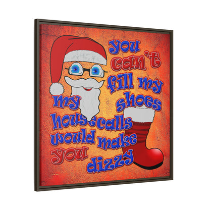 santa's shoes - framed canvas art (burnt orange)