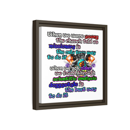 doggystyle - framed canvas art (white)