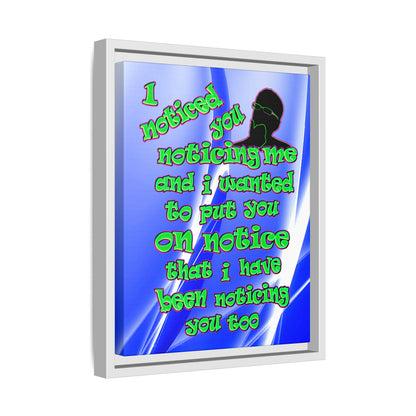 noticed you noticing - framed canvas art (blue-white wave)