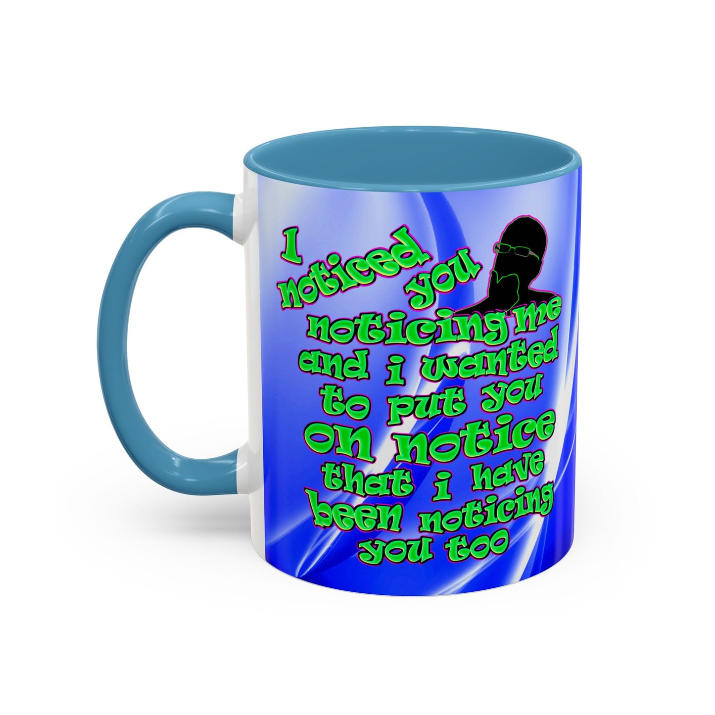 noticed you noticing - Accent Mug (blue-white wave)