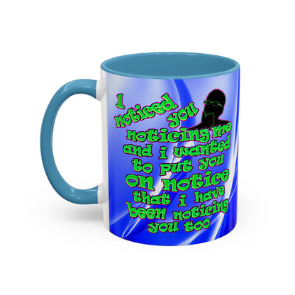 noticed you noticing - Accent Mug (blue-white wave)