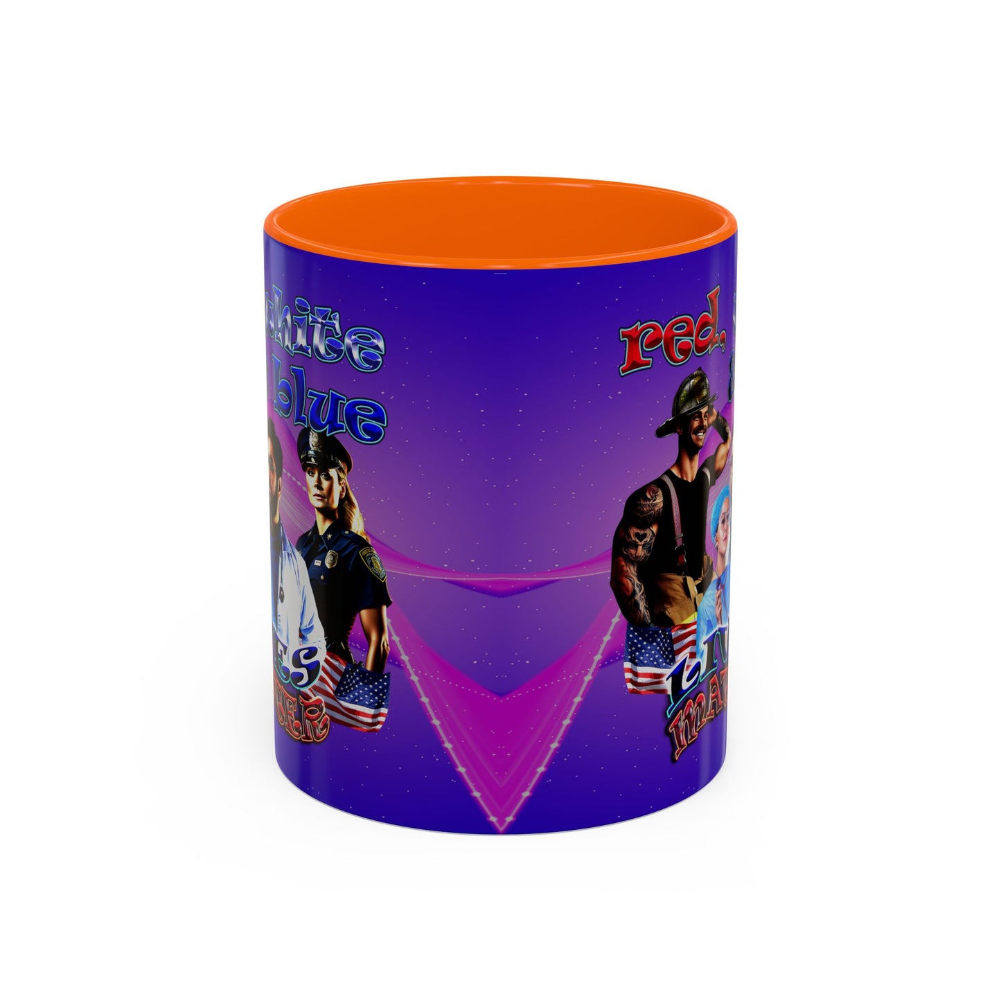rw&b lives matter - Accent Mug (purple-pink wave)