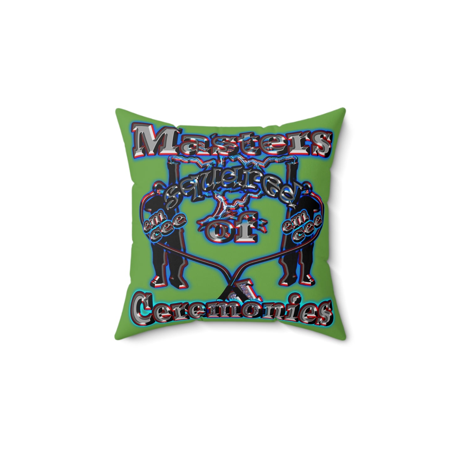 em cee squared - Spun Polyester Square Pillow - (green)