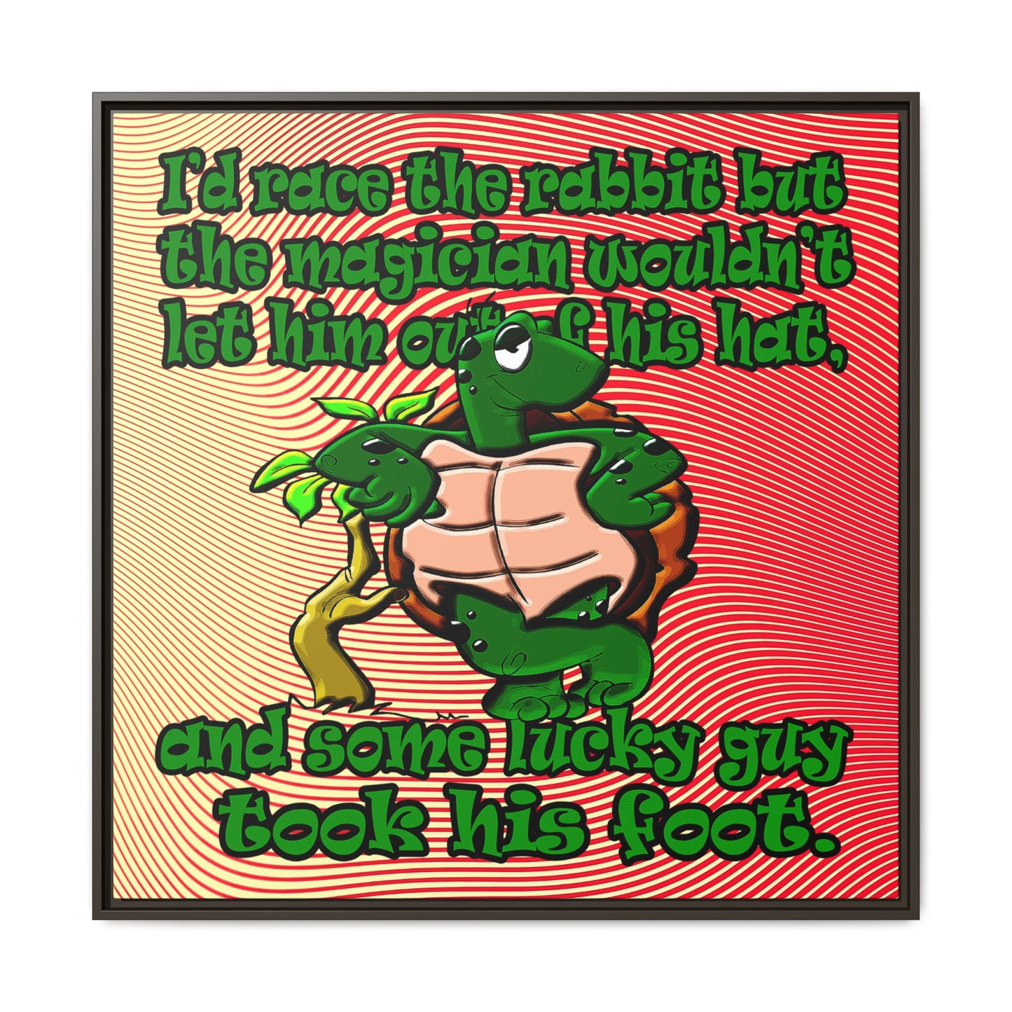 turtle race - framed canvas art (yellow-orange wave)