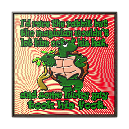turtle race - framed canvas art (yellow-orange wave)