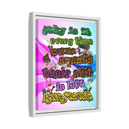 the bum's shit - framed canvas art (light blue-pink wave)