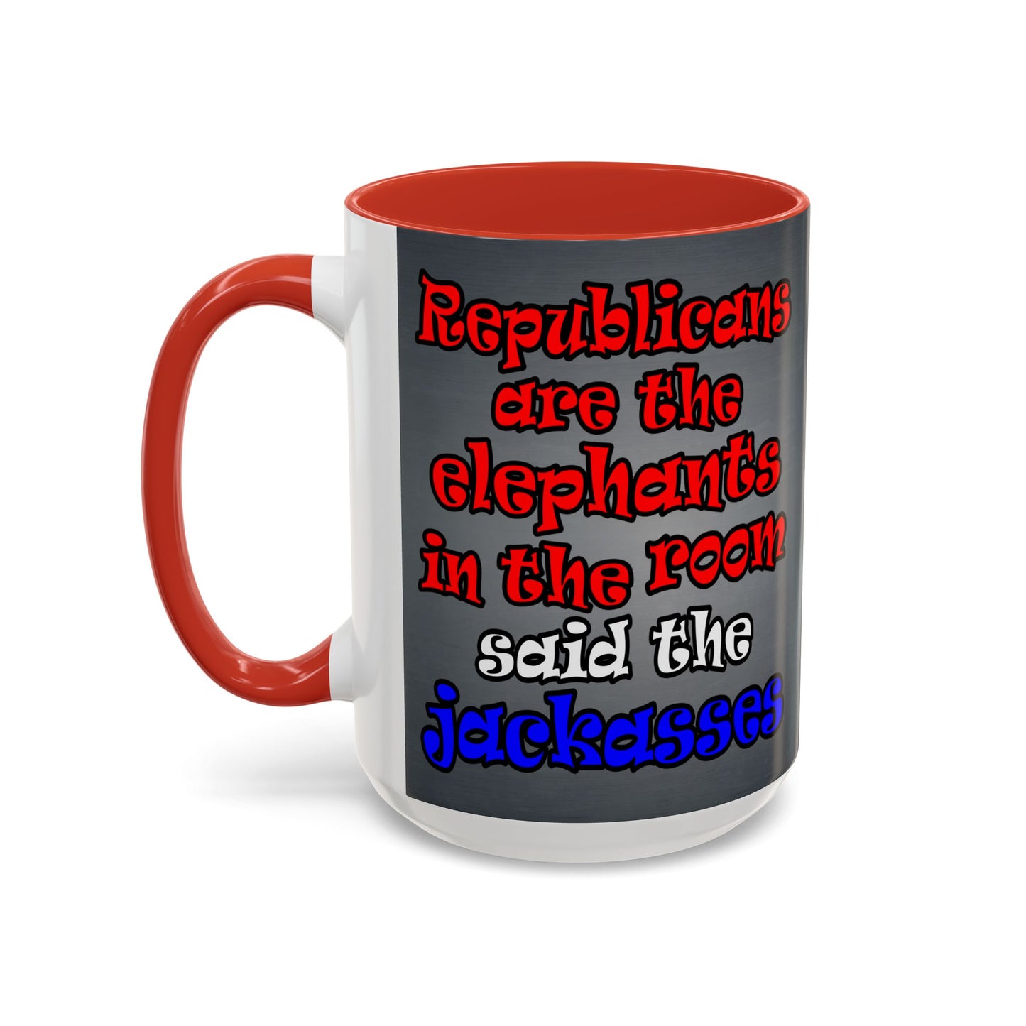 donkeys and elephants - Accent Mug (grey-light grey)